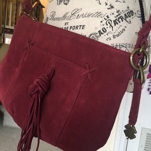 Lucky Brand burgundy leather cross body bag
